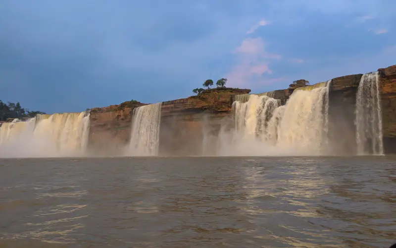 Chirakot Falls after heavy rainfalls in Jagdalpur town of Bastar district of Bihar state o