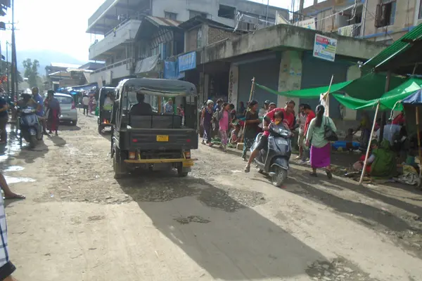 Churachandpur Market, Manipur with rickshaw