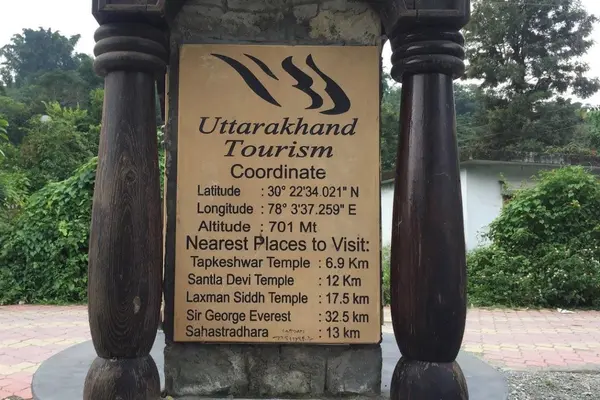 Information board of Robber Cave Dehradun Uttarakhand India