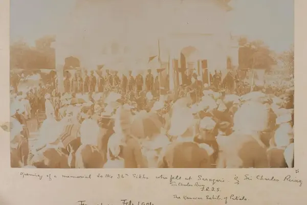 Opening of a memorial to the 36th Sikhs who fell at Saragarhi, Ferozepore, February 1904