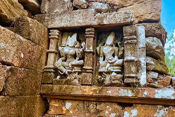 Hindu artwork at the Omkara Dwar Chaiturgarh Fort Chhattisgarh