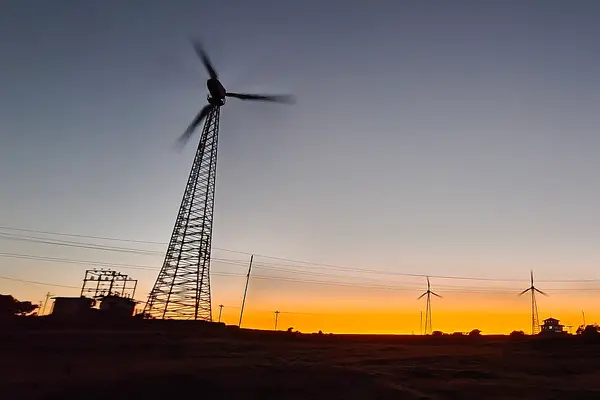 Windmills and sunset at Chalkewadi Satara, Maharashtra, India