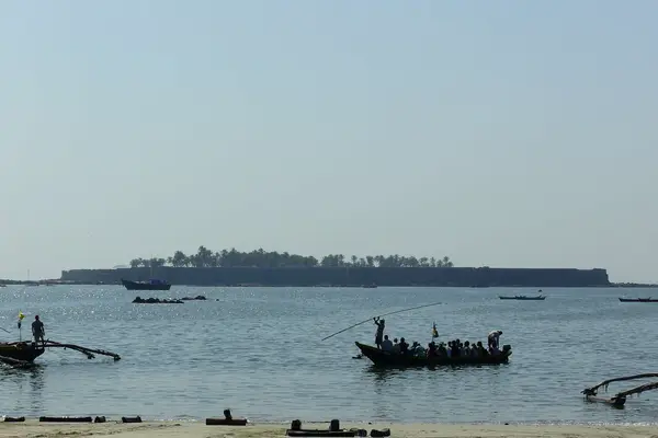 Boats offshore from Sindhudurg fort, Sindhurdurg, Maharastra