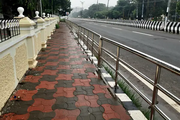 Sidewalk in Thanjavur Tamil Nadu India
