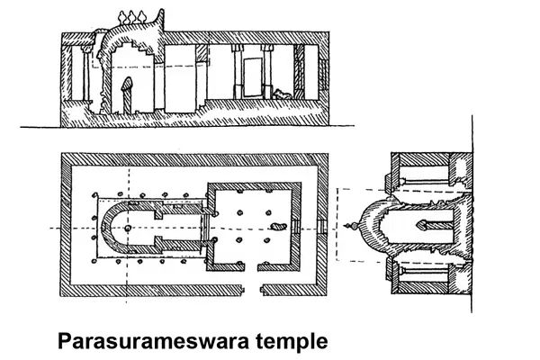 Parasurameswara temple plan, Gudimallam Andhra Pradesh India